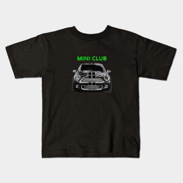 Mini Copper Front End Mini Club Kids T-Shirt by JFK KARZ